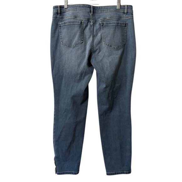 J Jill Jeans Size 12 Authentic Fit Blue Slim Ankle Denim Stretch Preppy Modern - Picture 2 of 16